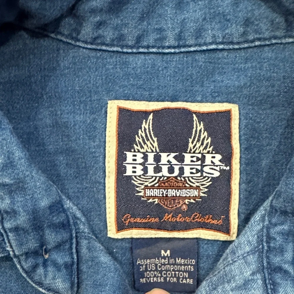 Harley-Davidson Men's Dark Blue Casual Shirt bikers blues